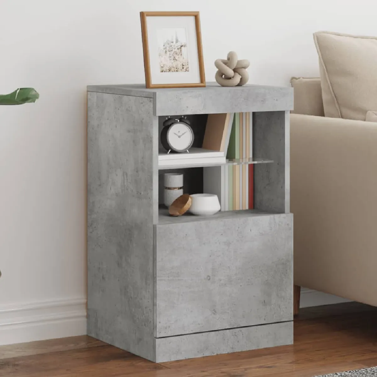 VIDAXL - Buffet - Moderne - Gris Béton - 41x37x67 cm - Image 2