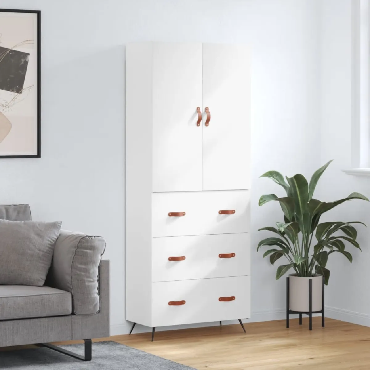 VidaXL Buffet haut - Blanc