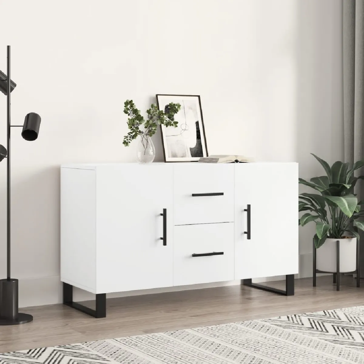 Vidaxl Buffet blanc 100x36x60 cm bois d'ingénierie 828196 - vue 2