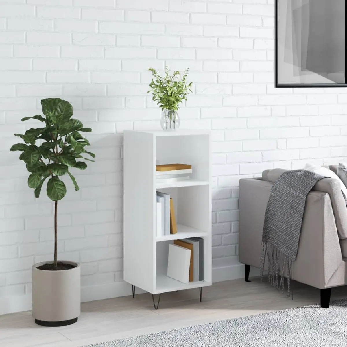 VIDAXL - Buffet - Blanc Brillant - 34,5x32,5x90 cm - Image 2