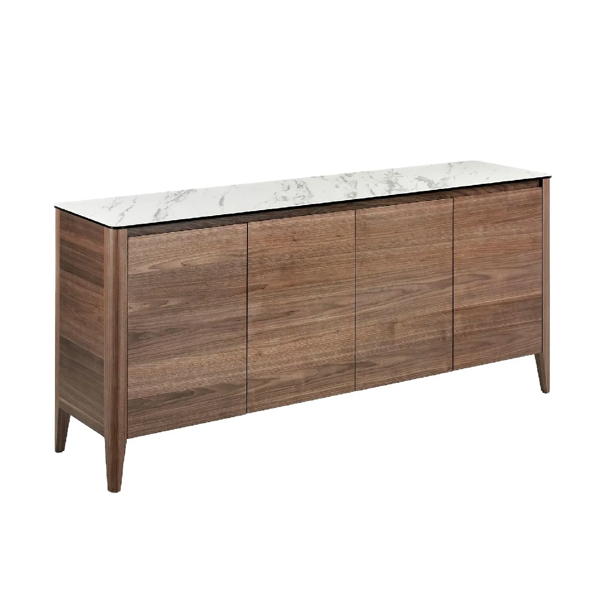 Buffet en noyer avec plateau en marbre céramique