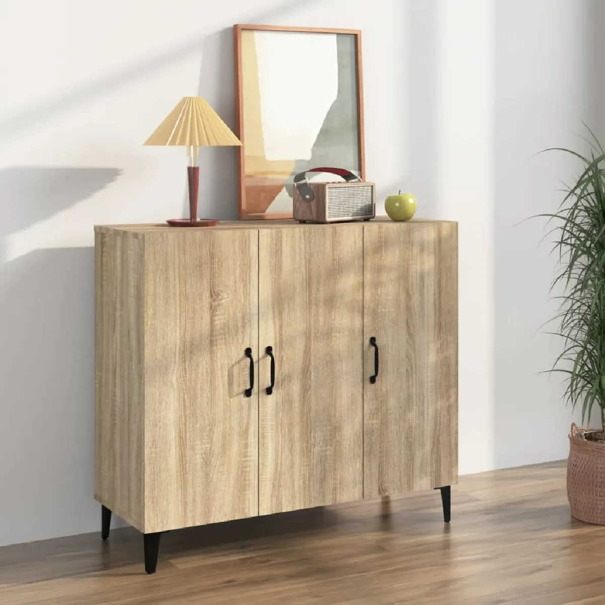 Non Communiqué Chêne Sonoma Buffet 90X34x80 Cm Bois D Ingénierie - Image 3