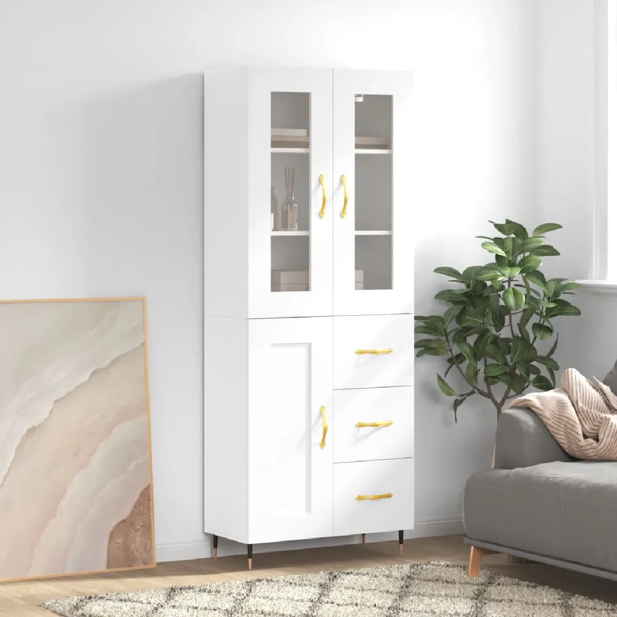 Vidaxl Blanc Buffet Haut - Métal