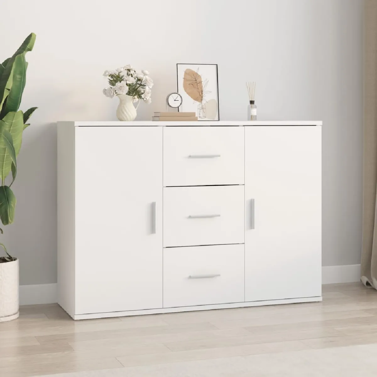 Vidaxl Buffet blanc 91x29,5x65 cm