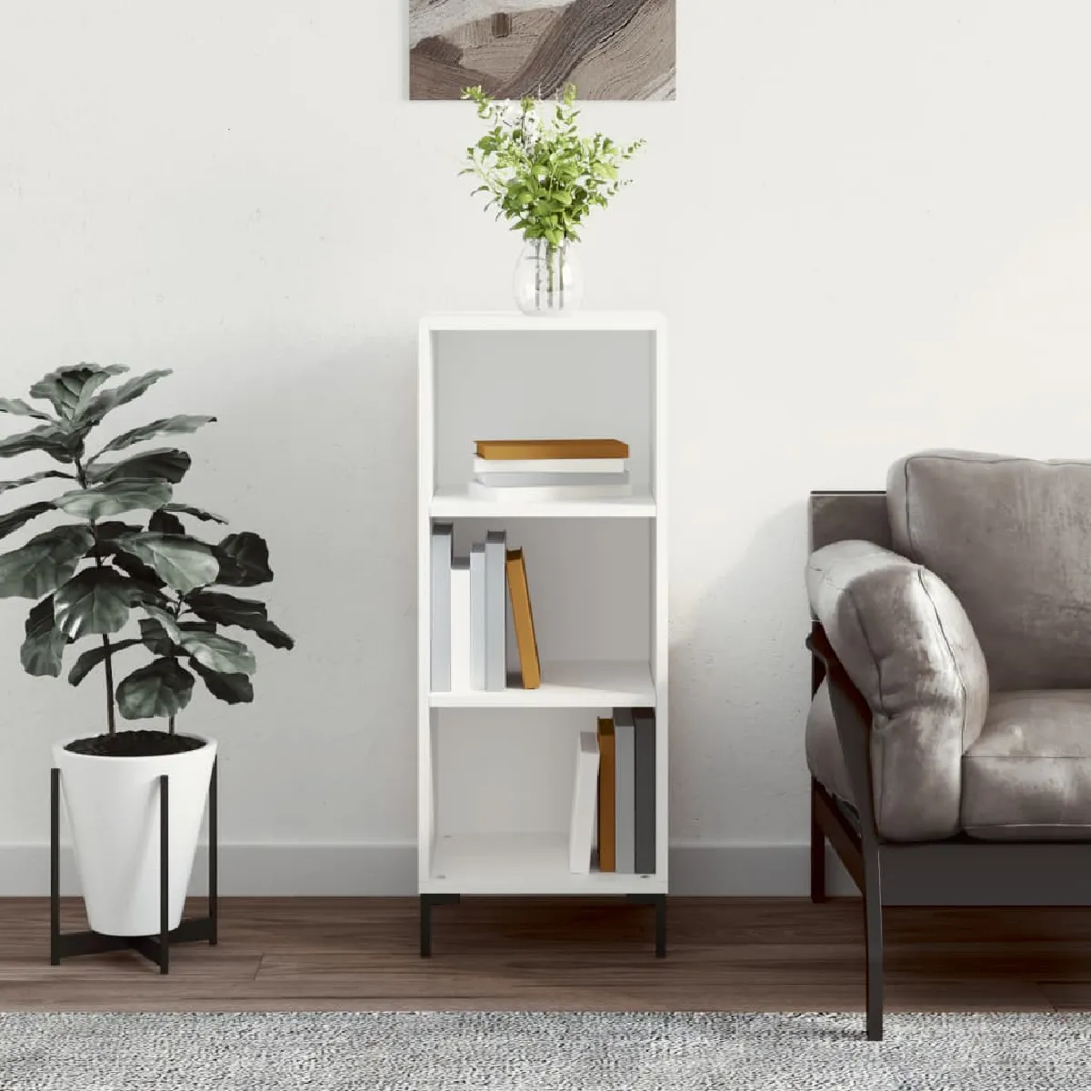 VIDAXL - Buffet - Blanc - 34,5x32,5x90 cm - Image 2