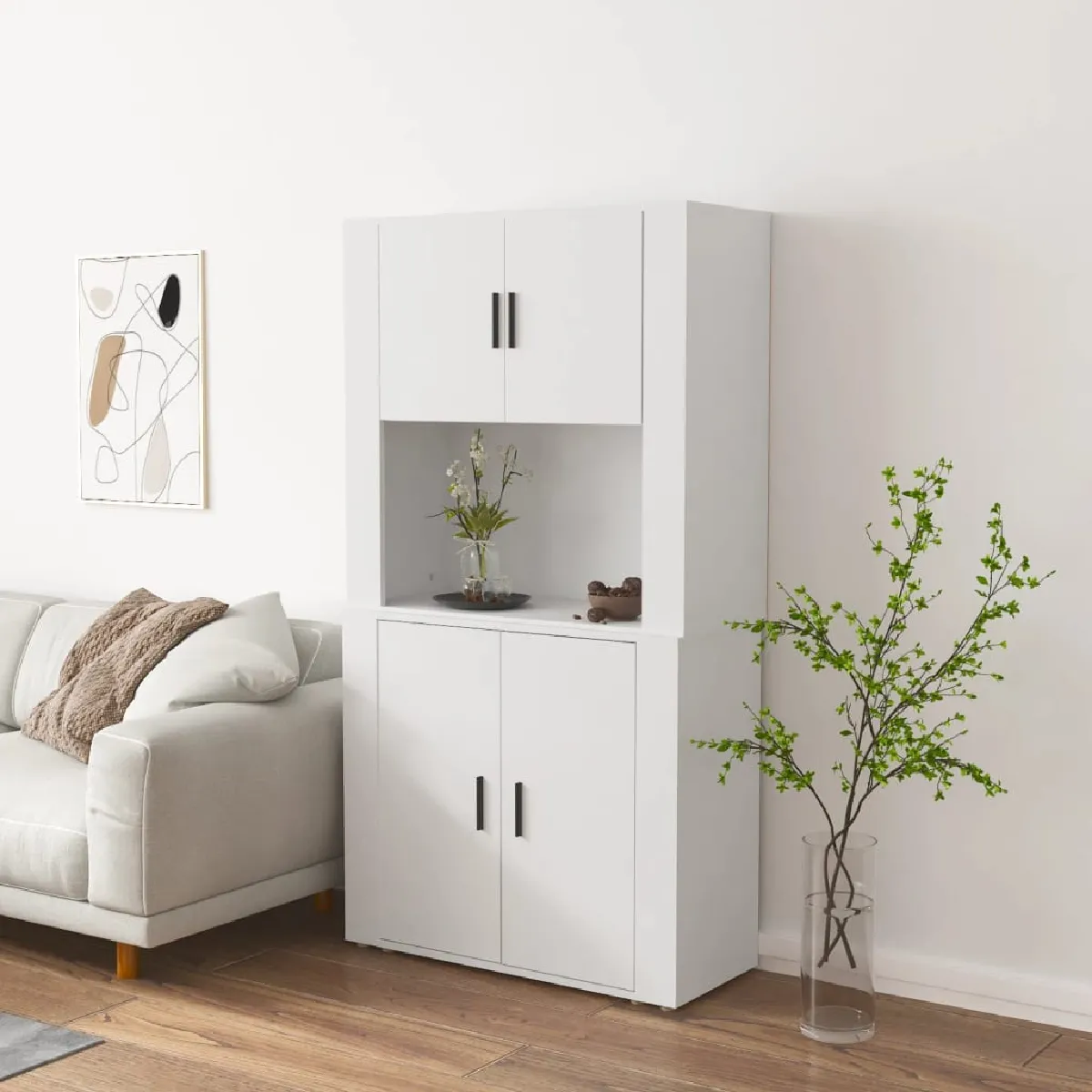 vidaXL - Buffet haut - Blanc - Image 2