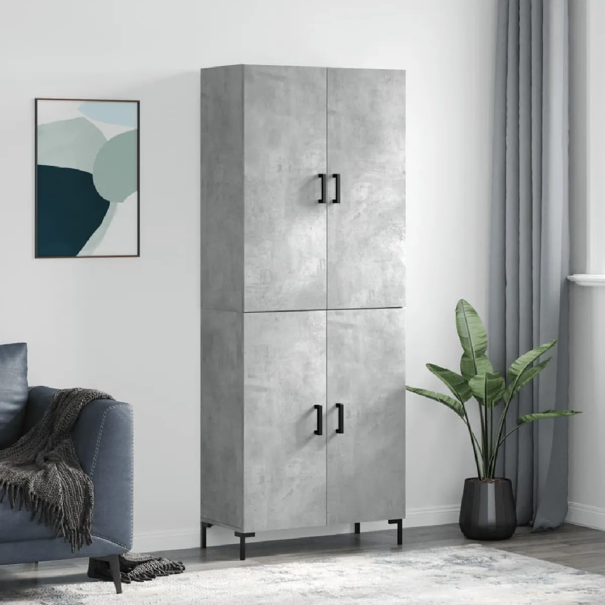 Vidaxl Gris Buffet Haut - Béton