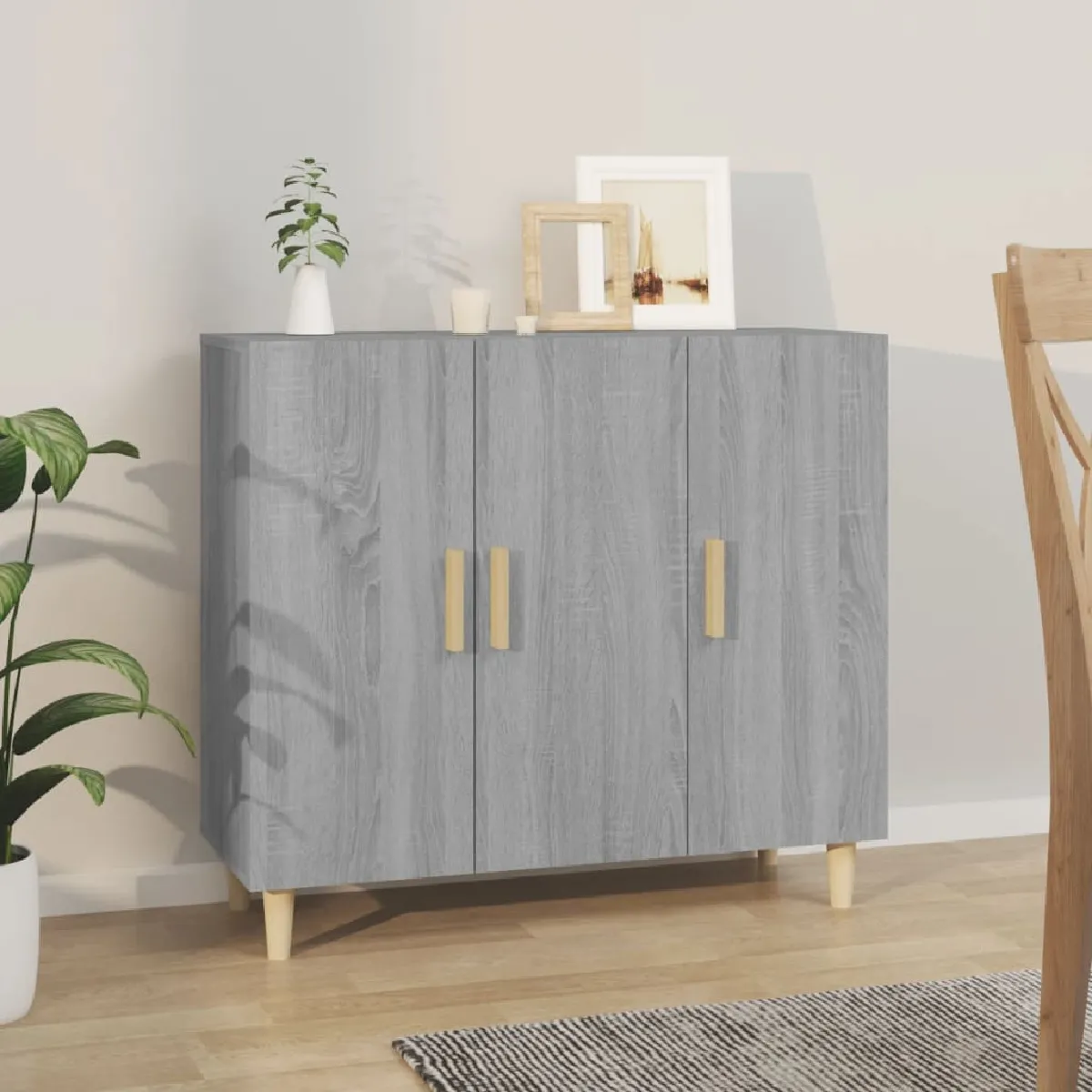 Non Communiqué Sonoma Gris Buffet 90X34x80 Cm Bois D Ingénierie - Image 3