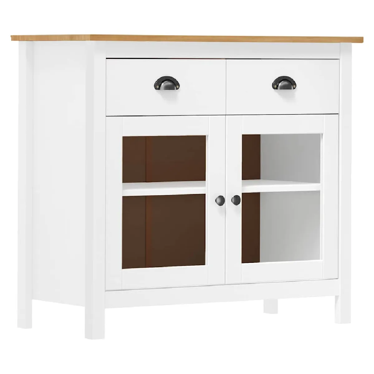 VIDAXL - Buffet - Hill - Pin - Blanc - 90x40x80 cm - Image 2