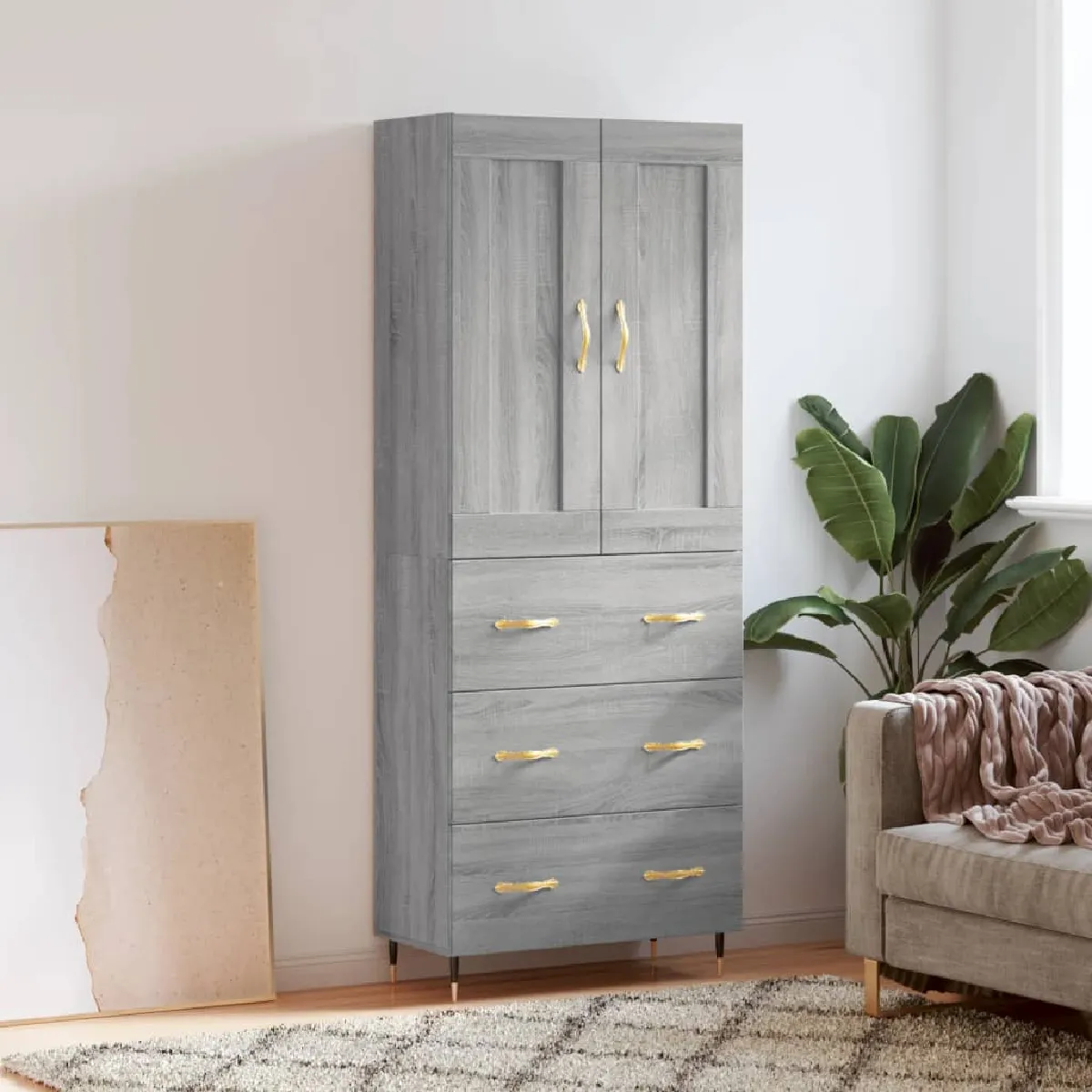 VIDAXL Buffet haut sonoma gris