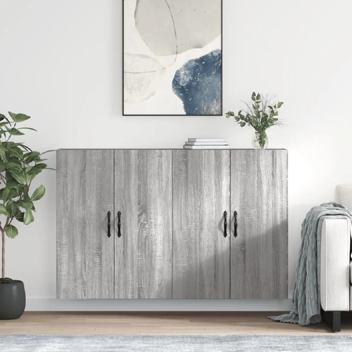 Vidaxl Armoire murale Sonoma Gris Bois d'ingénierie - 69,5x34x90 cm