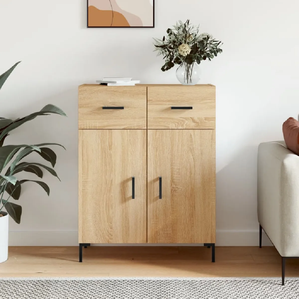 VIDAXL - Buffet - Chêne - Moderne - Rangement avec Portes - Image 2