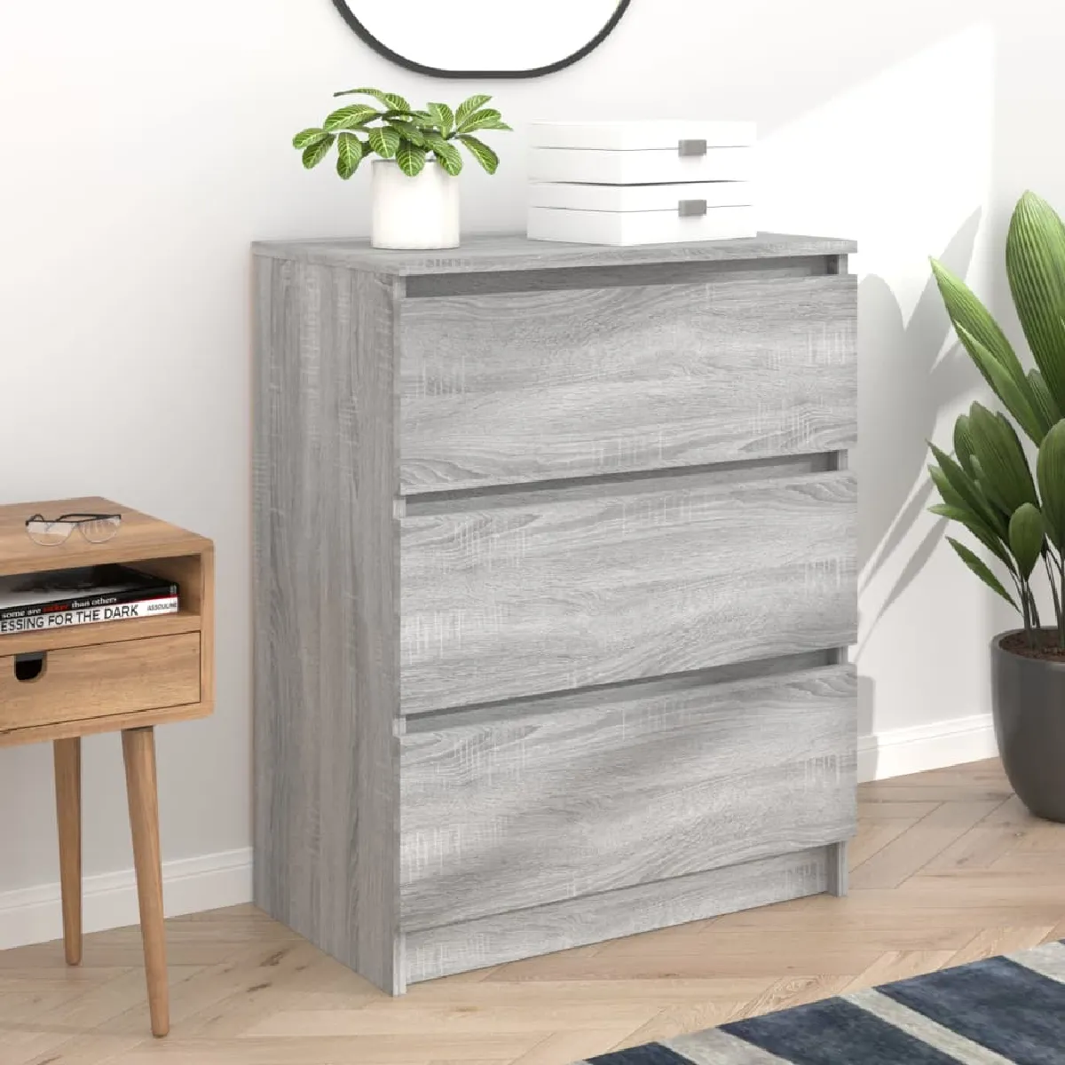 Non Communiqué Sonoma Gris Buffet 60X35x76 Cm Bois D Ingénierie - Image 3