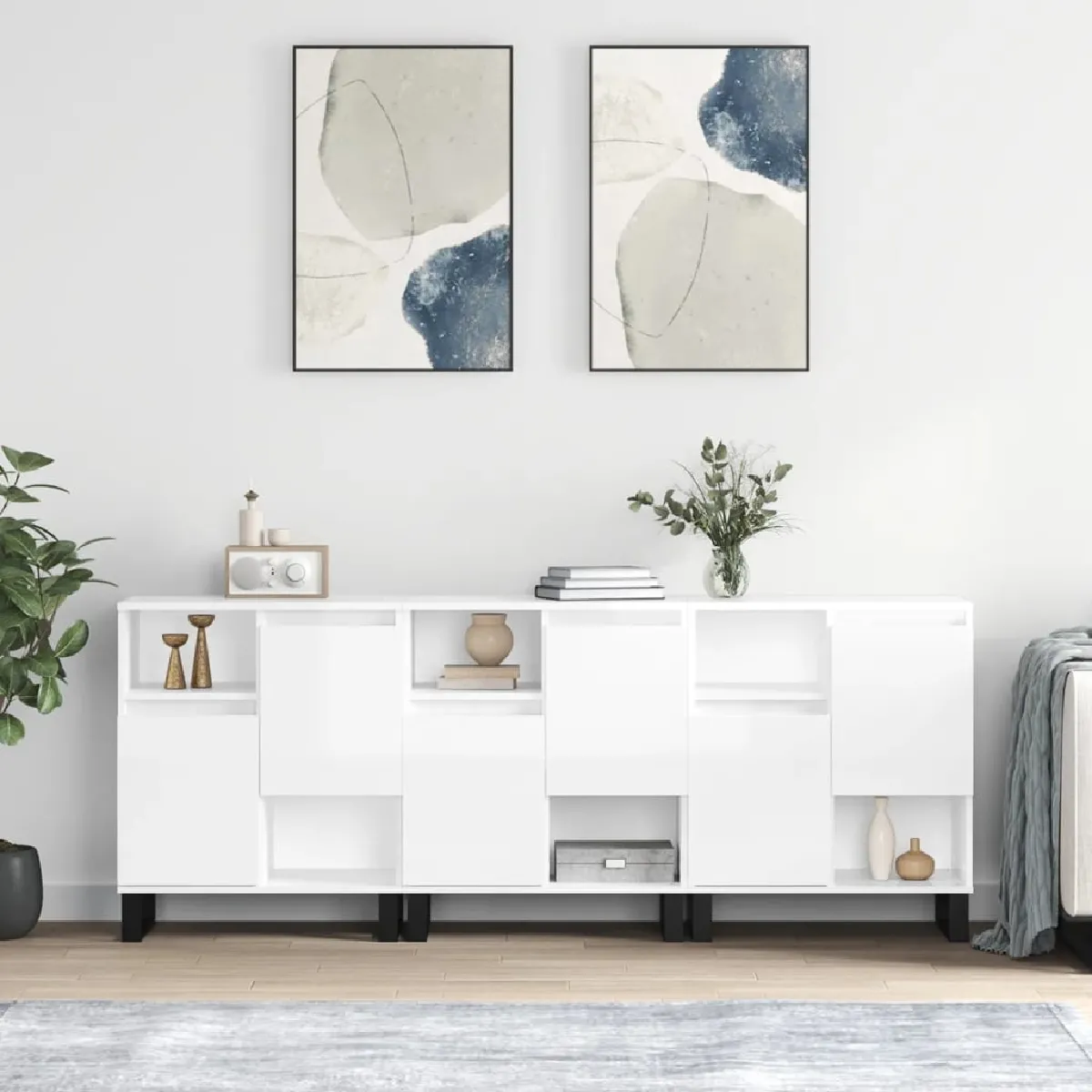 vidaXL Buffets 3 pcs Bois d'ingénierie - vue 3