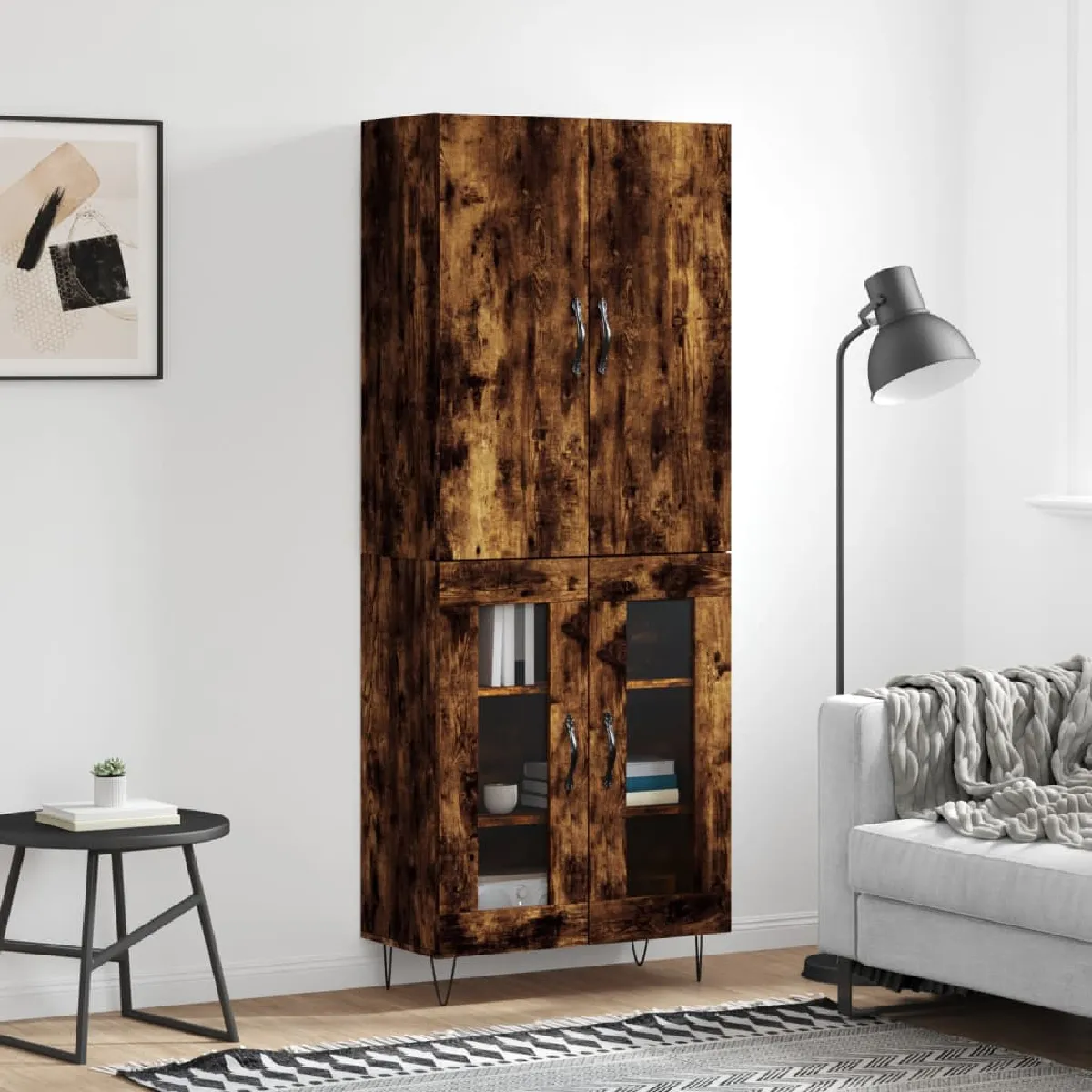 VIDAXL - Buffet Haut - Moderne - Chêne Fumé - Image 3