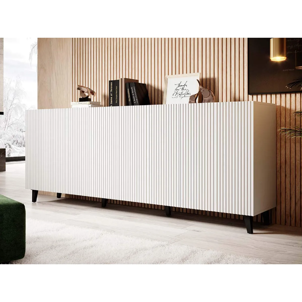 Bestmobilier Buffet bas Sanna 4 portes - Noir Bestmobilier Buffet bas Sanna 4 portes - Noir