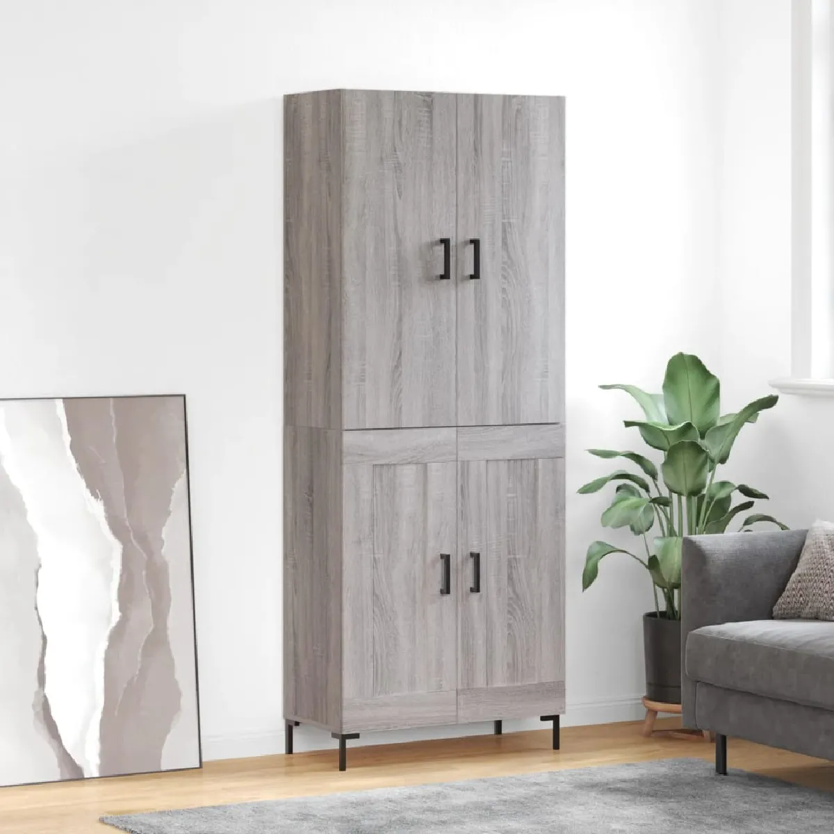 Vidaxl Gris Buffet Haut - Sonoma