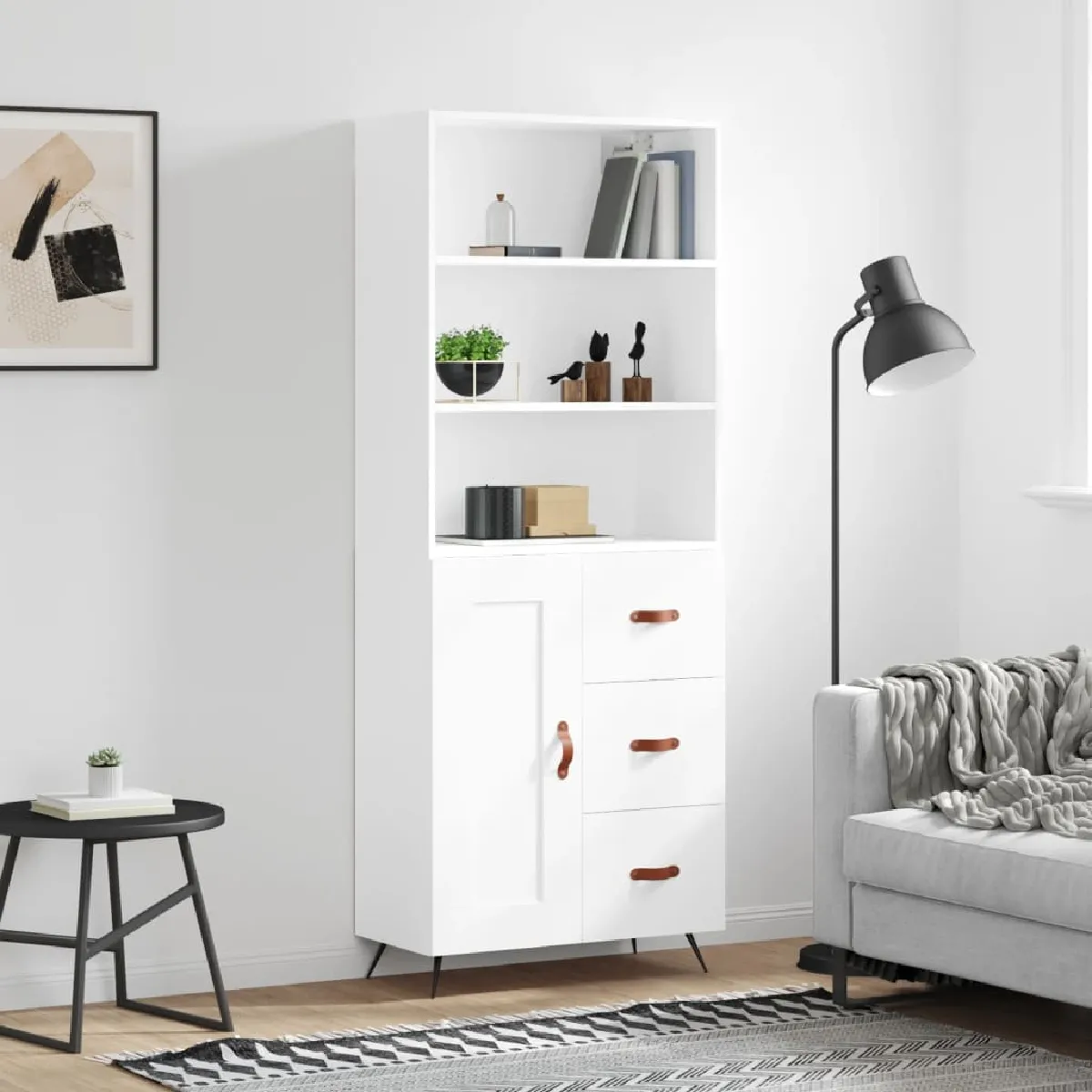 vidaXL Buffet haut - Blanc