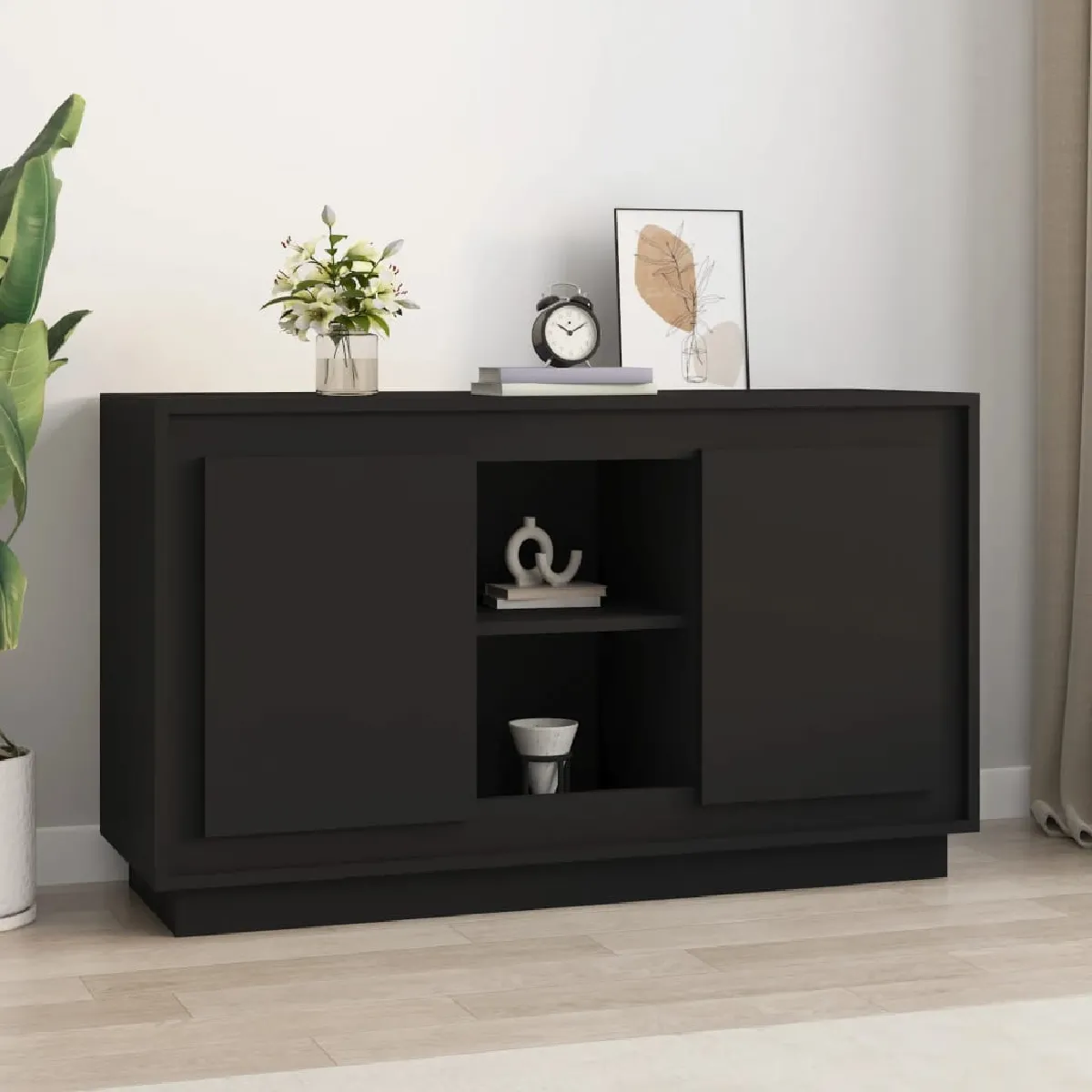 Vidaxl Buffet Noir 102x35x60 cm bois d'ingénierie 831878
