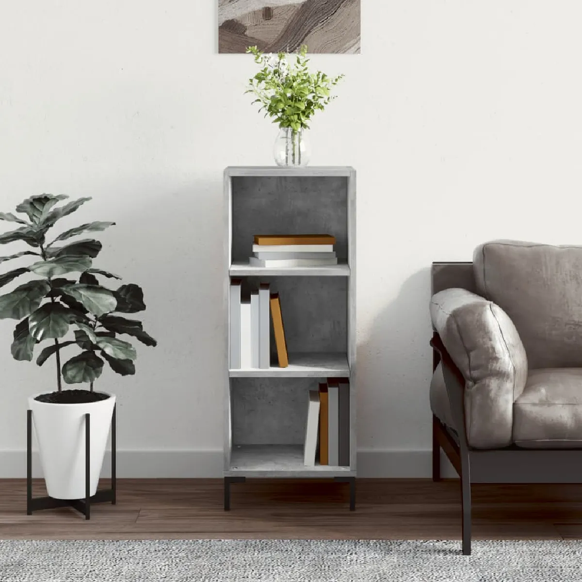 Non Communiqué Gris Vidaxl Buffet Béton 34,5X32,5X90 Cm Bois D'ingénierie828736 - Image 3