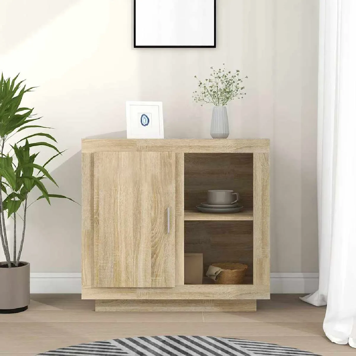 Non Communiqué Brun Vidaxl Buffet Armoire Latérale Meuble De Rangement De Salle De Séjour Armoire De Rangement De Salon Maison Intérieur Chêne Sonoma 80X40x75 Cm - Image 3