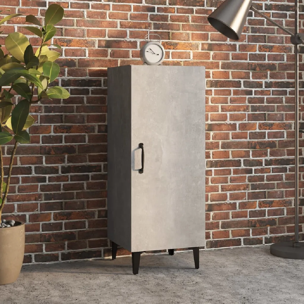 vidaXL - Buffet - Gris Béton - 34,5x34x90 cm - Image 2