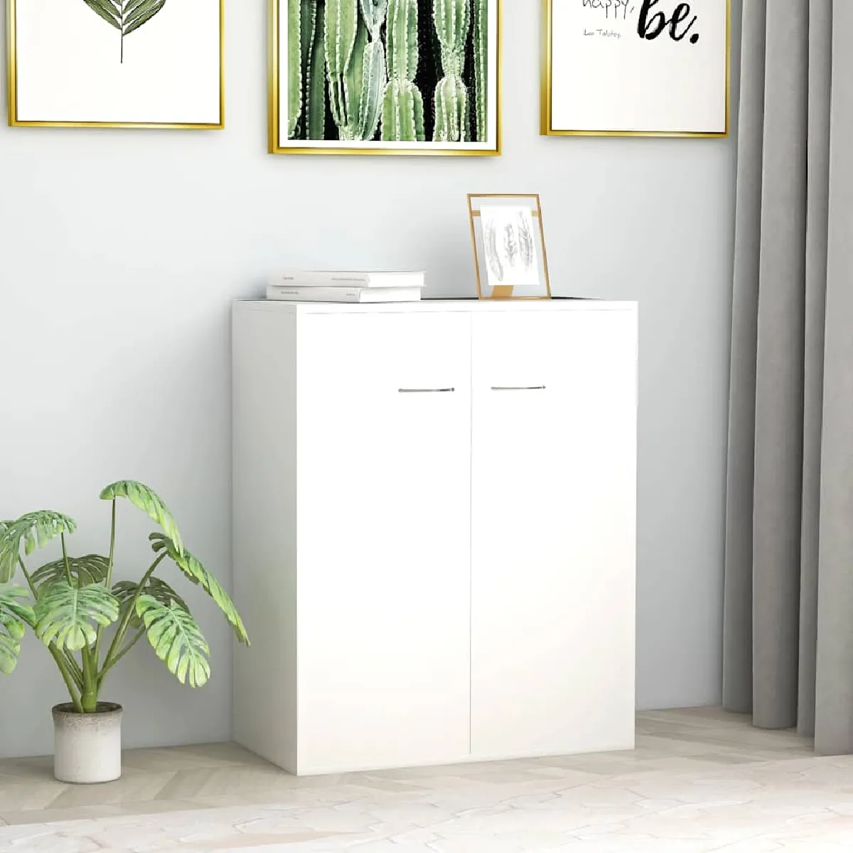 Vidaxl Buffet blanc 60x30x75 cm bois d'ingénierie
