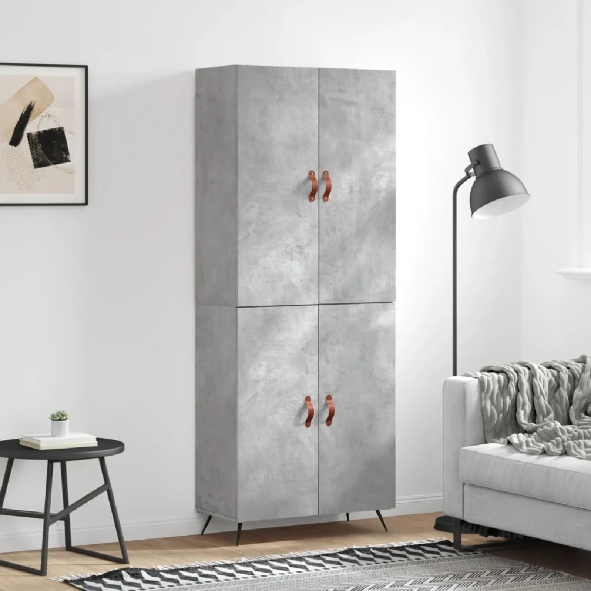 VIDAXL Buffet haut béton 69 5x34x180 cm