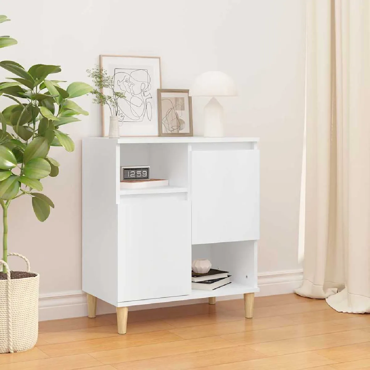 VIDAXL - Buffet - Scandinave - Blanc - 2 Portes - Image 2