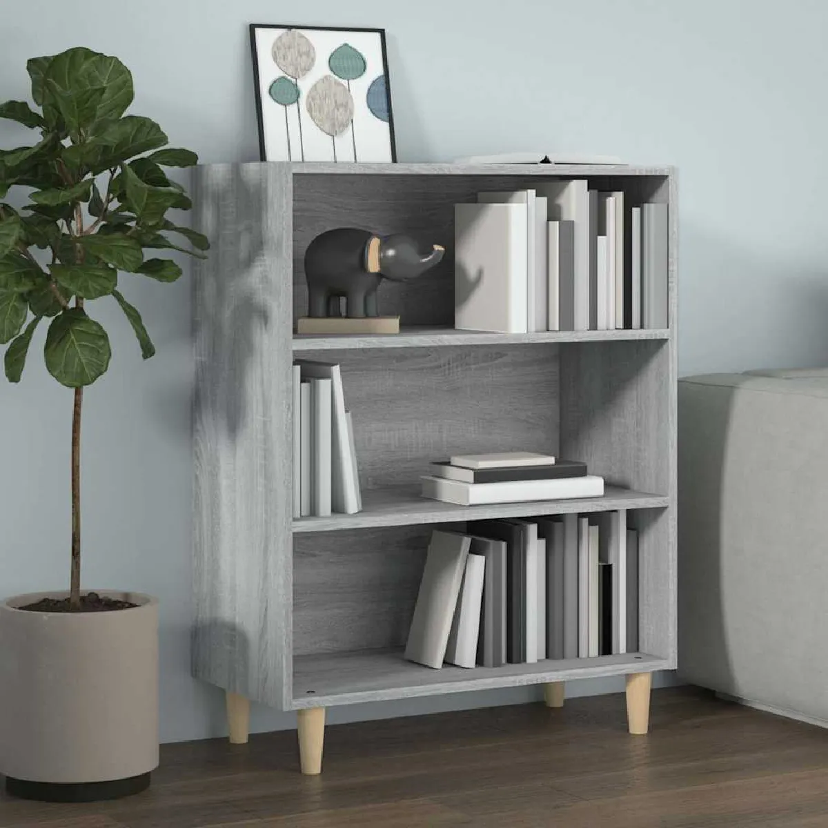 VIDAXL - Buffet - Gris - 69,5x32,5x90 cm - Image 2