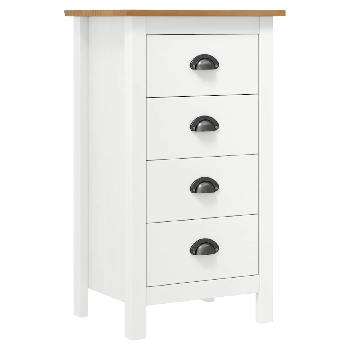 Vidaxl Blanc Buffet Hill 46X35x80 Cm Bois De Pin Solide - Image 3