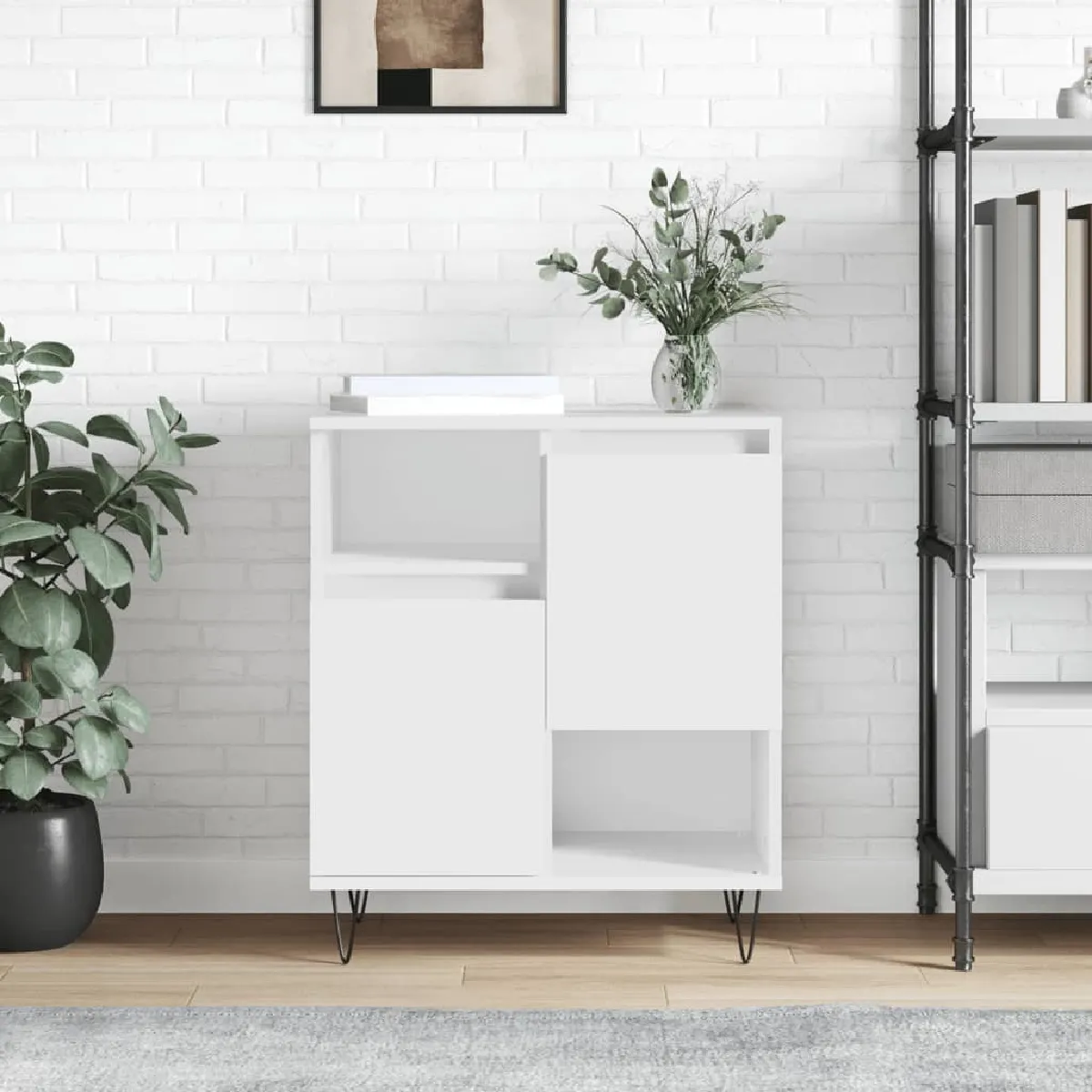 Non Communiqué Blanc Vidaxl Buffet 60X35x70 Cm Bois D'ingénierie831188 - Image 3