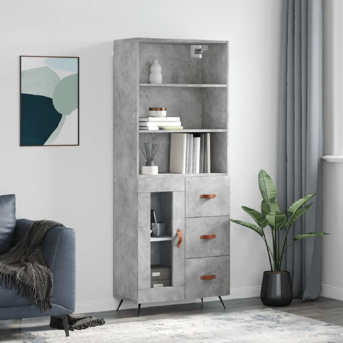 Vidaxl Gris Buffet Haut