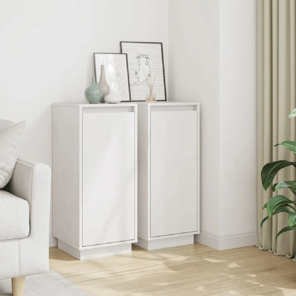 vidaXL Buffets 2 pcs 31 5x34x75 cm - vue 2