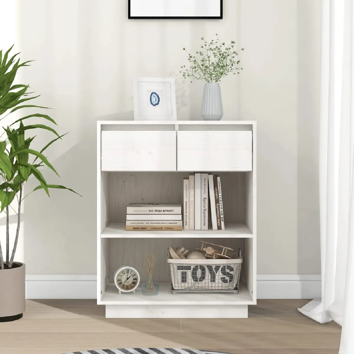 Vidaxl Armoire console 60x34x75 cm - Bois de pin - vue 2