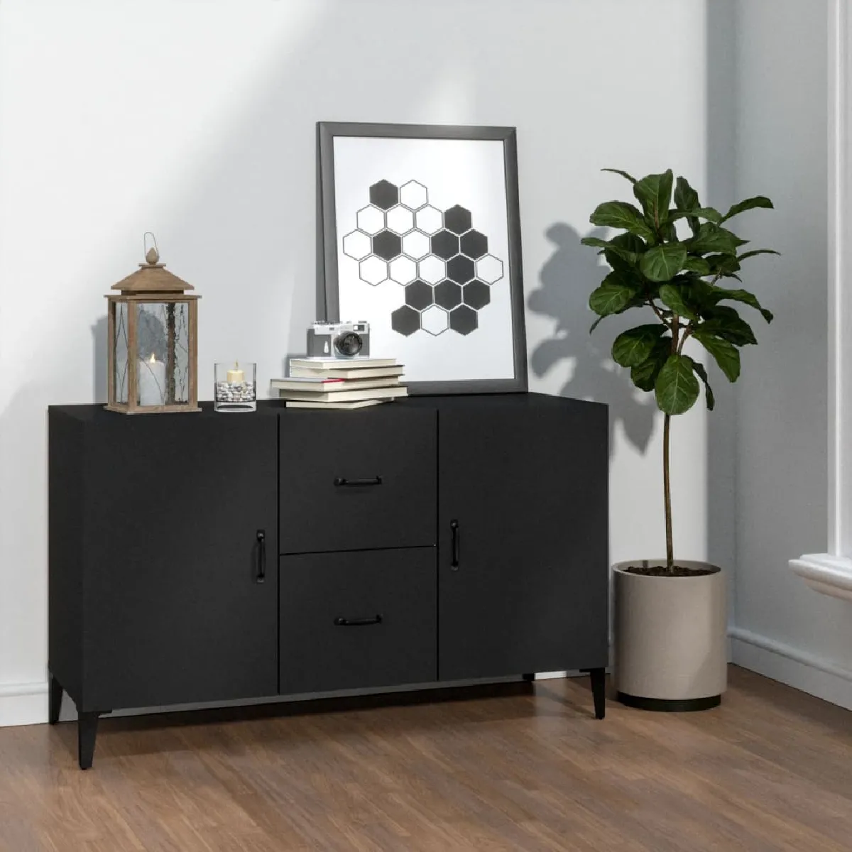 Vidaxl Buffet Noir 100x36x60 cm Bois d'ingénierie 812520
