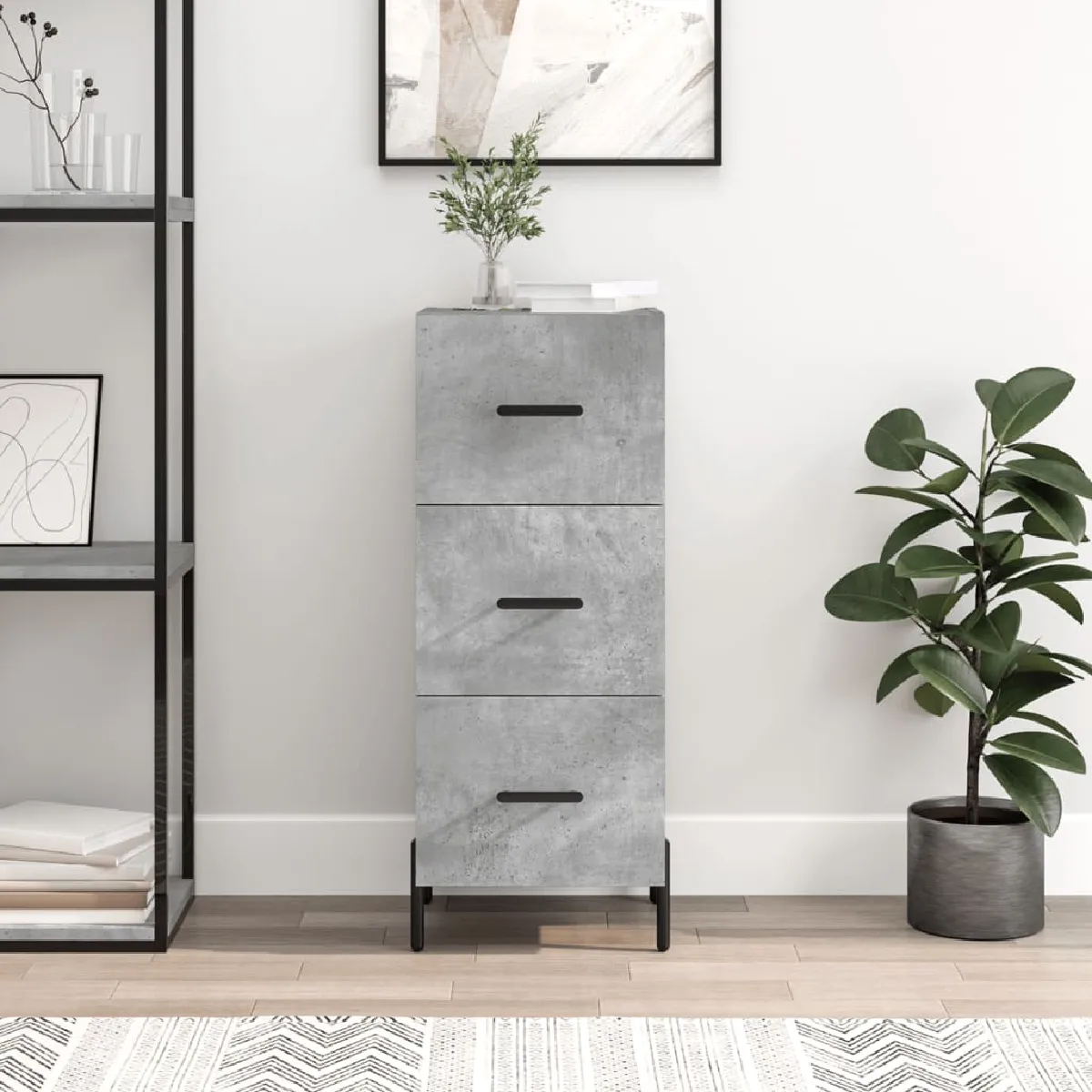 vidaXL - Buffet - Gris Béton - 34,5x34x90 cm - Image 2