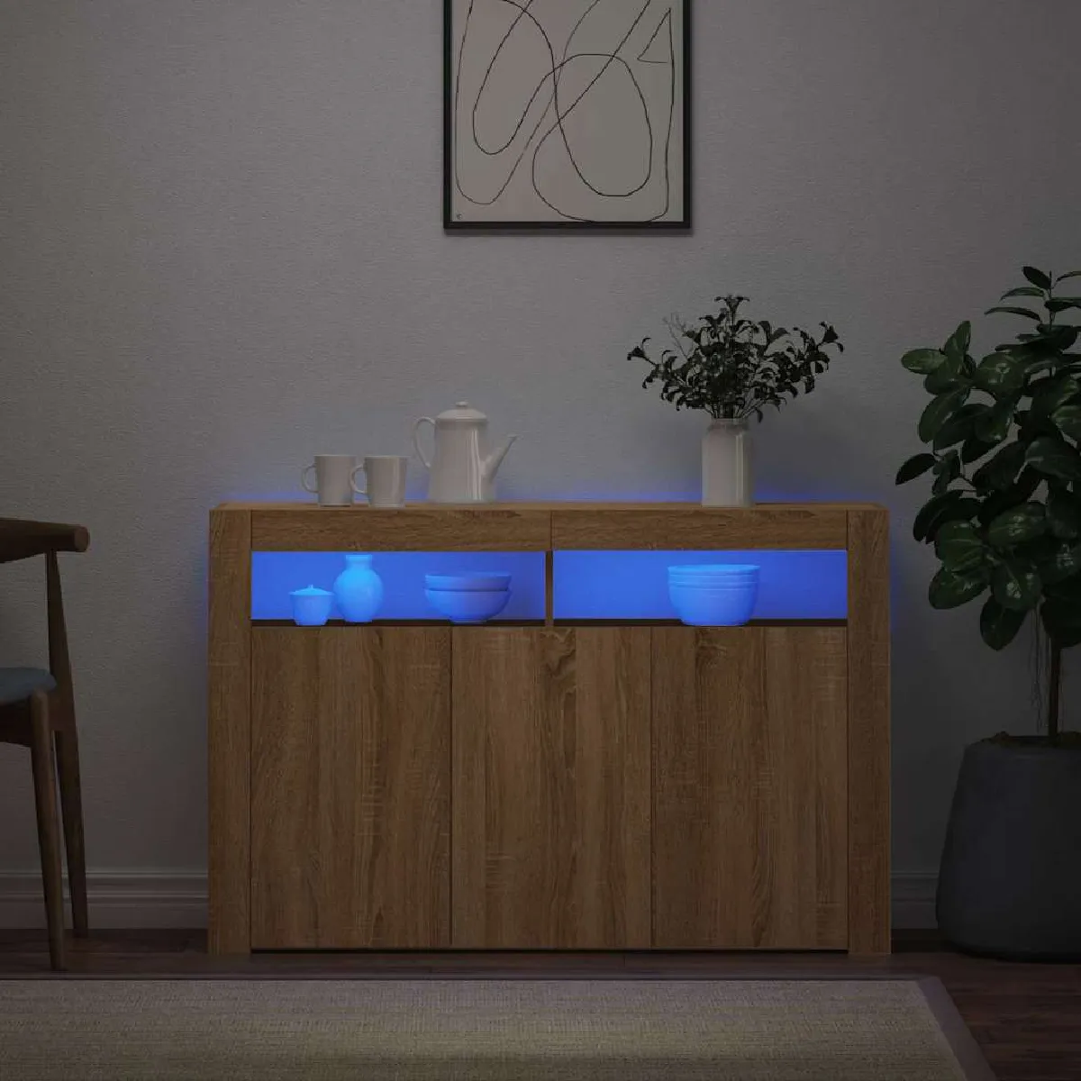 Vidaxl Buffet Led Chêne Sonoma