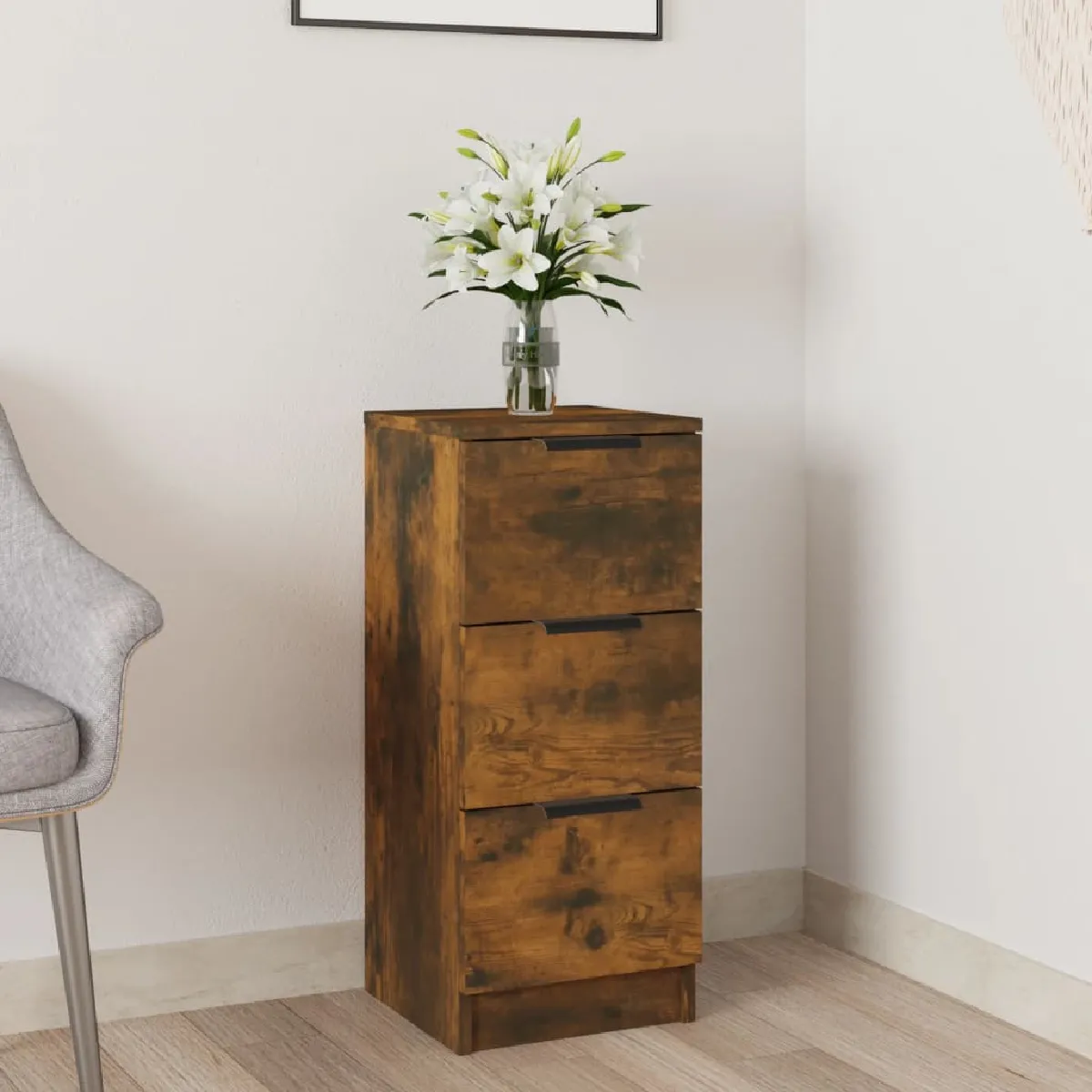 VIDAXL - Buffet - Chêne Fumé - 30 x 30 x 70 cm - Image 2