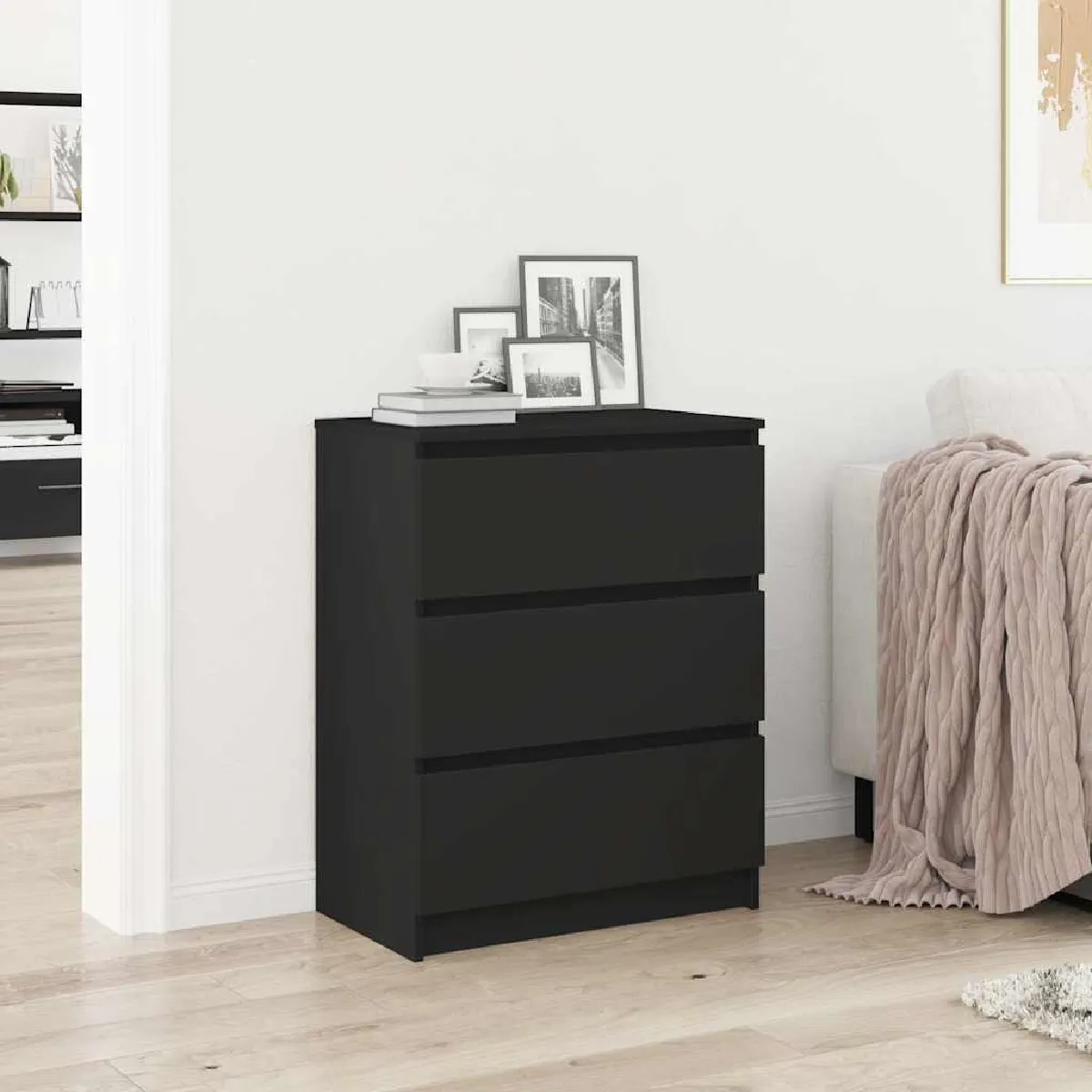 VIDAXL - Buffet - Noir - 60 x 35 x 76 cm - Image 3