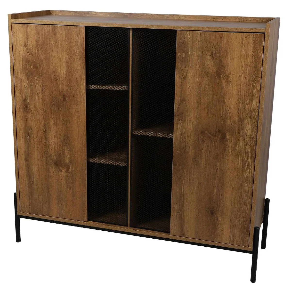 Buffet 2 portes Helio en bois et métal - Marron et noir Buffet 2 portes Helio en bois et métal - Marron et noir