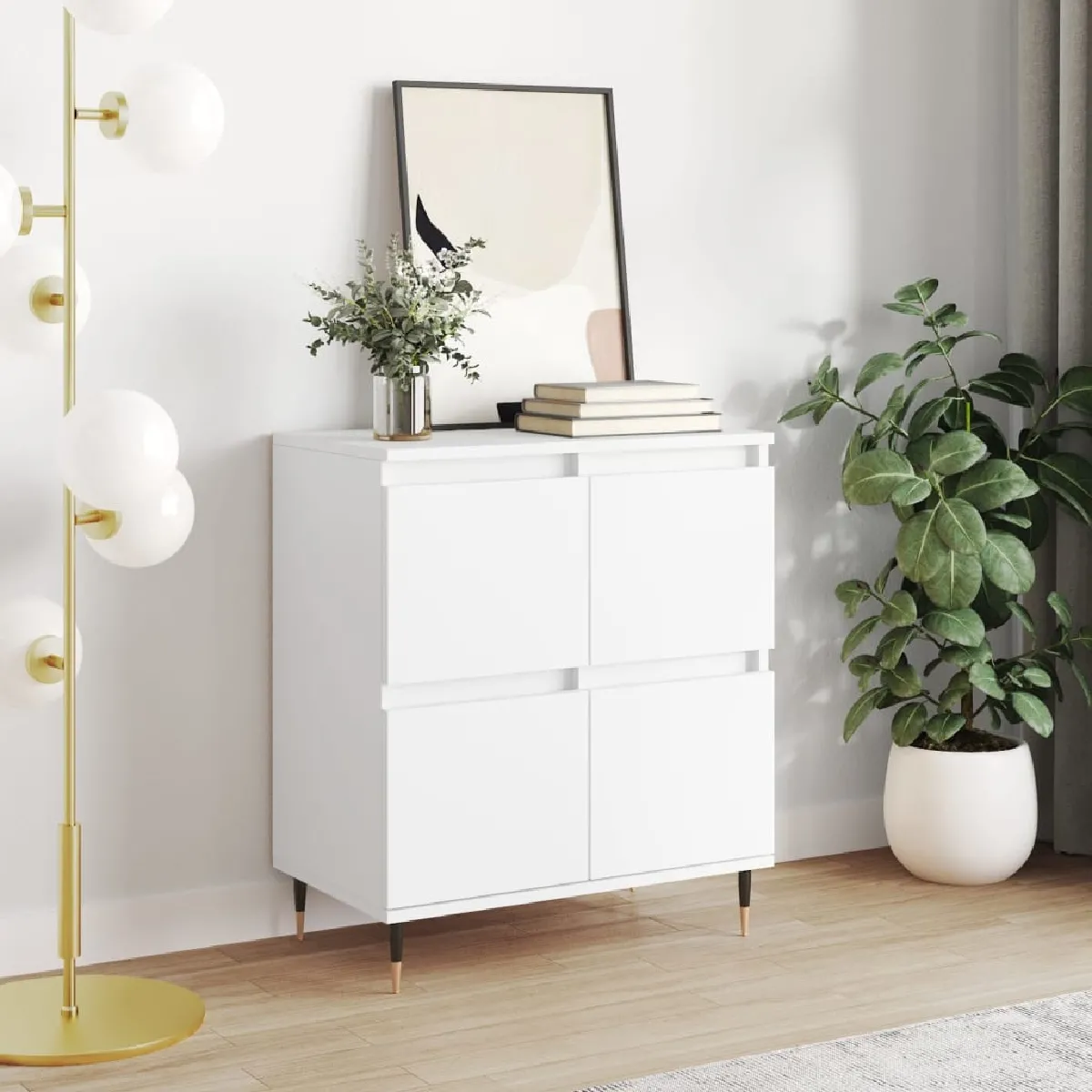 Non Communiqué Blanc Vidaxl Buffet 60X35x70 Cm Bois D'ingénierie831204 - Image 3