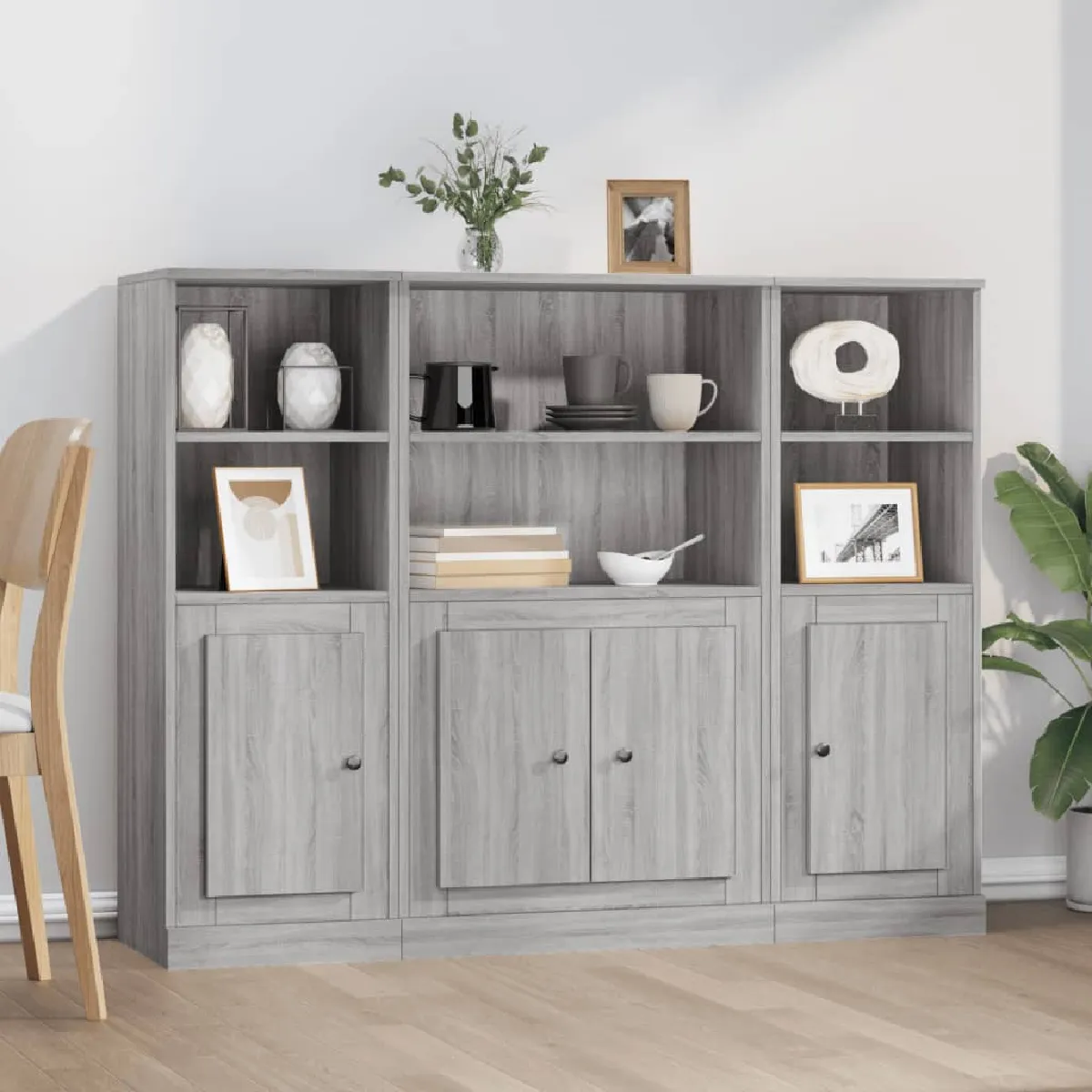Non Communiqué Sonoma Gris Buffets 3 Pcs Bois D Ingénierie - Image 3