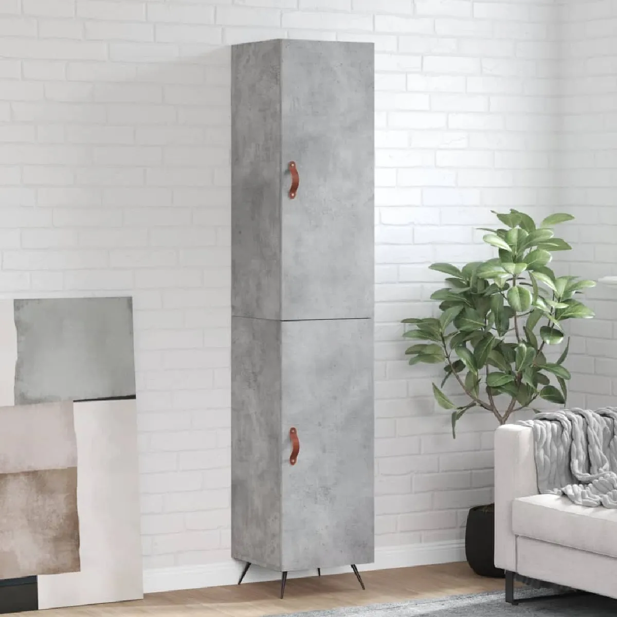 vidaXL Buffet haut béton 180 cm - vue 2