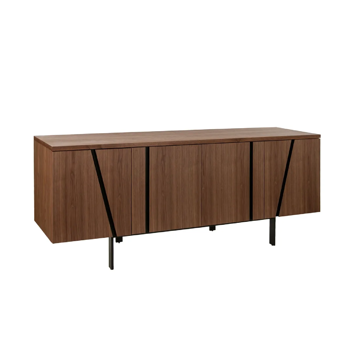 Buffet noyer et acier noir