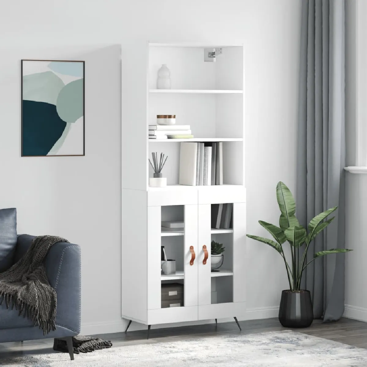 vidaXL Buffet haut - Blanc