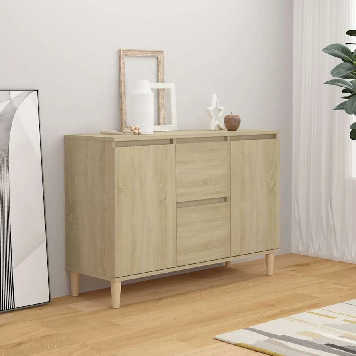 Non Communiqué Chêne Sonoma Buffet 101X35x70 Cm Bois D Ingénierie - Image 3
