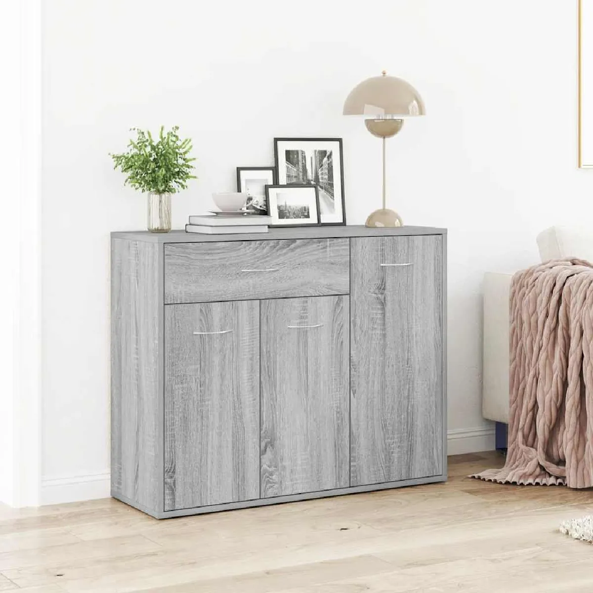 Non Communiqué Sonoma Gris Buffet 88X30x70 Cm Bois D Ingénierie - Image 3