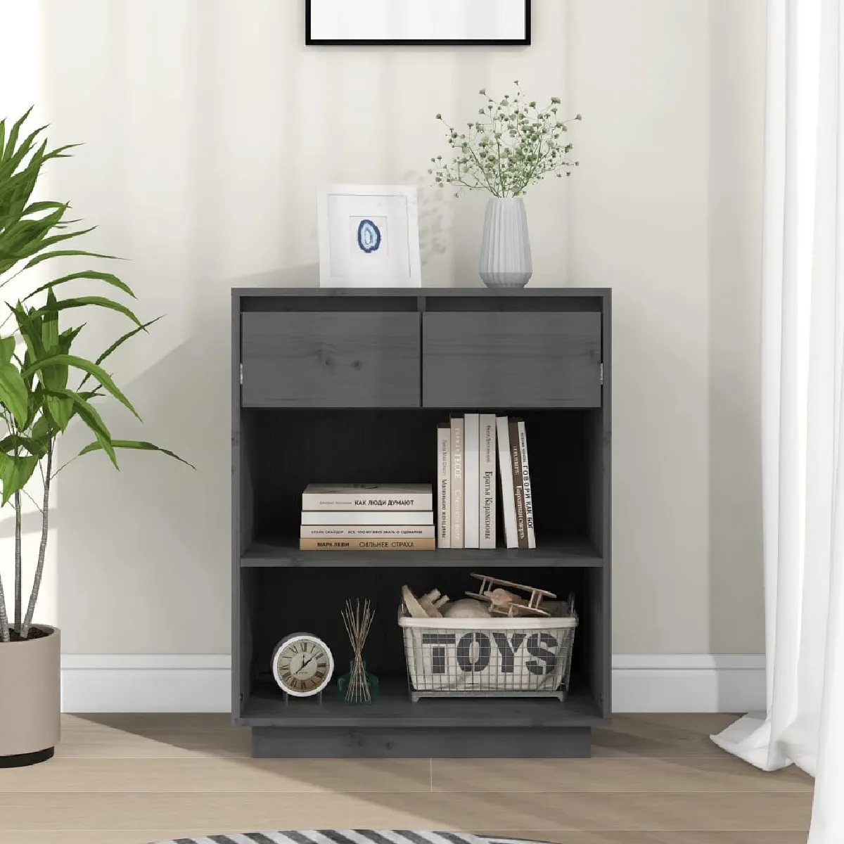 Vidaxl Armoire console Gris 60x34x75 cm