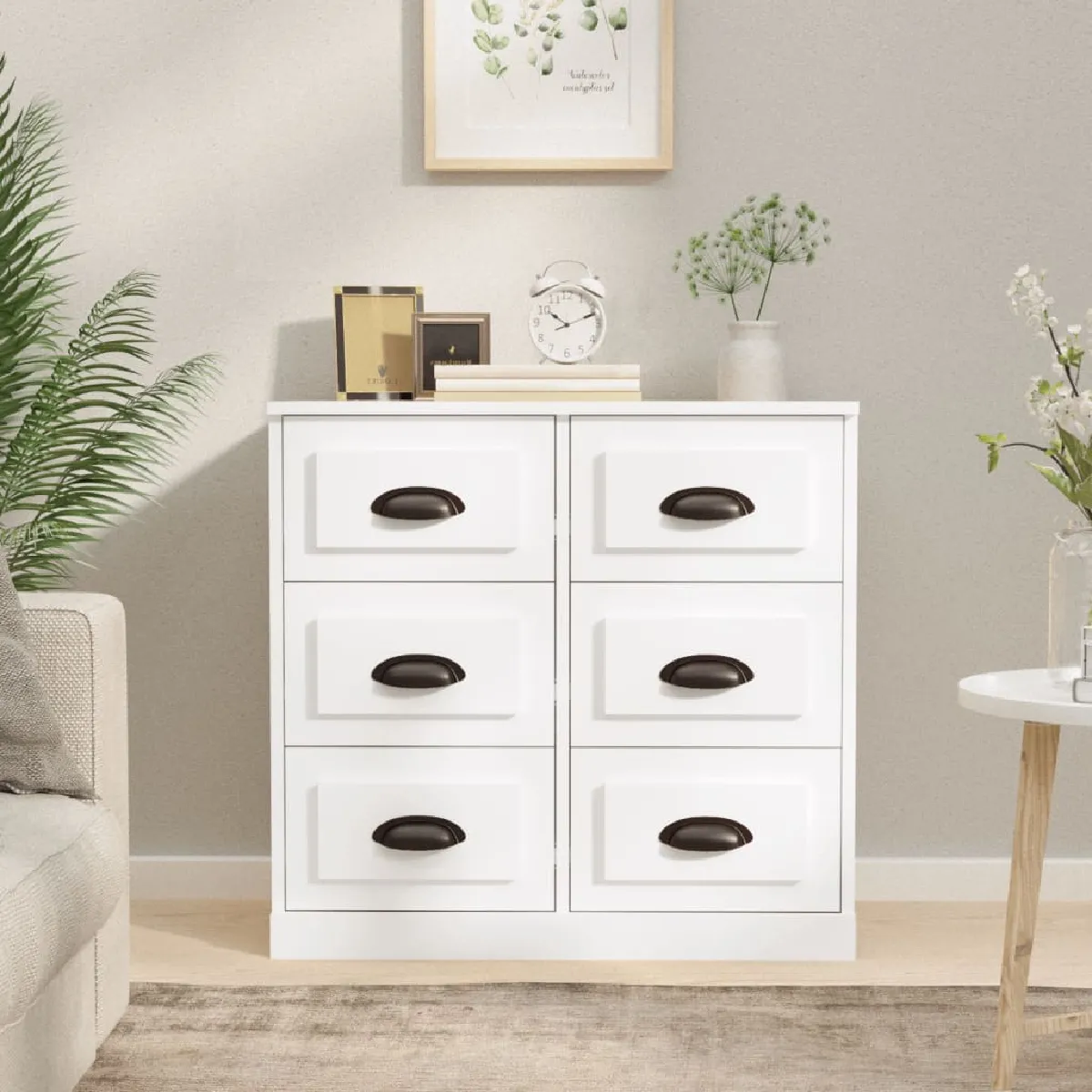 Non Communiqué Blanc Vidaxl Buffet 70X35,5X67,5 Cm Bois D'ingénierie816432 - Image 2